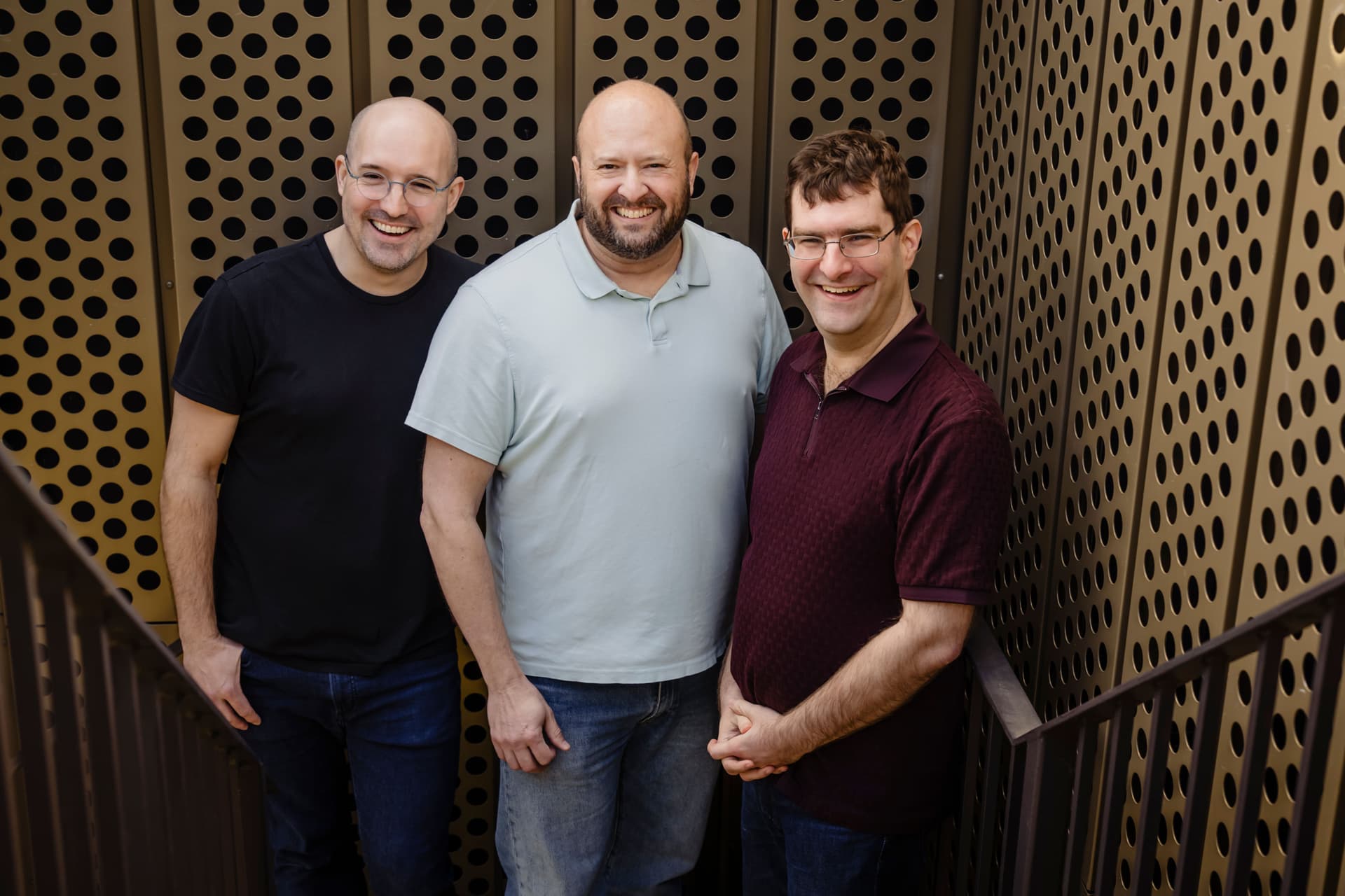 Three senior engineers (left to right: Jackson Gabbard, Dave Miller, and Josh Watzman) joining forces to build a next-generation work communication app, Slashwork